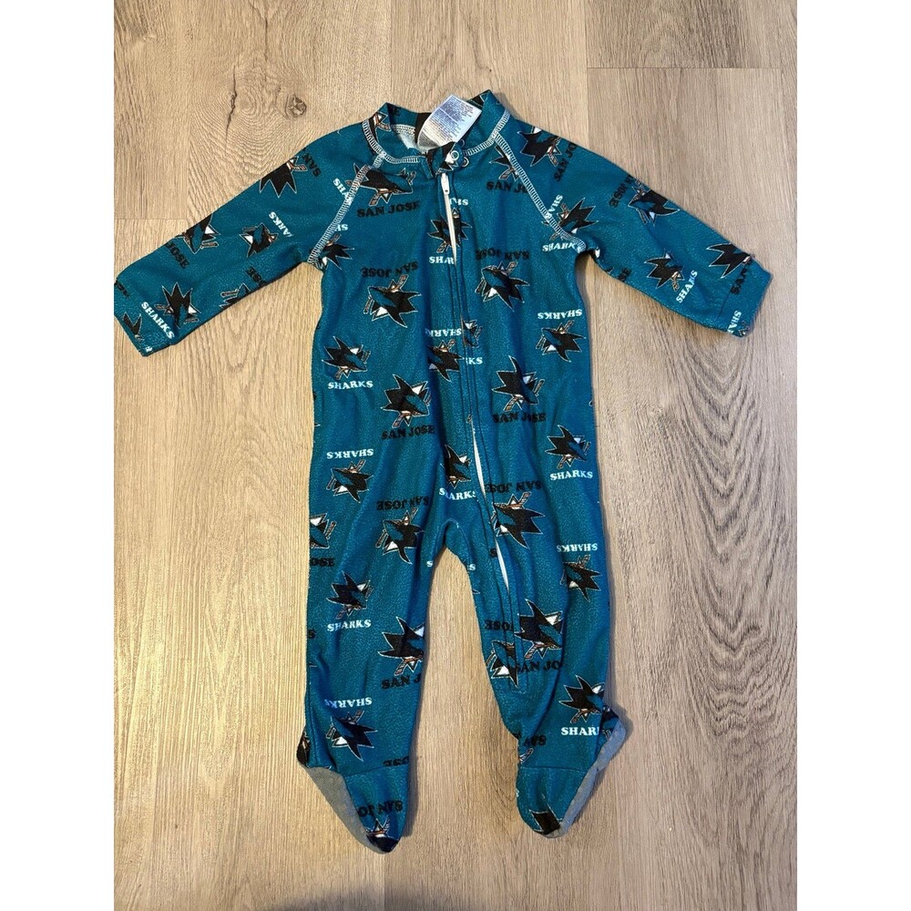Sleeper NHL San‎ Jose Sharks hockey unisex boy girl 3-6 months sleeper GUC